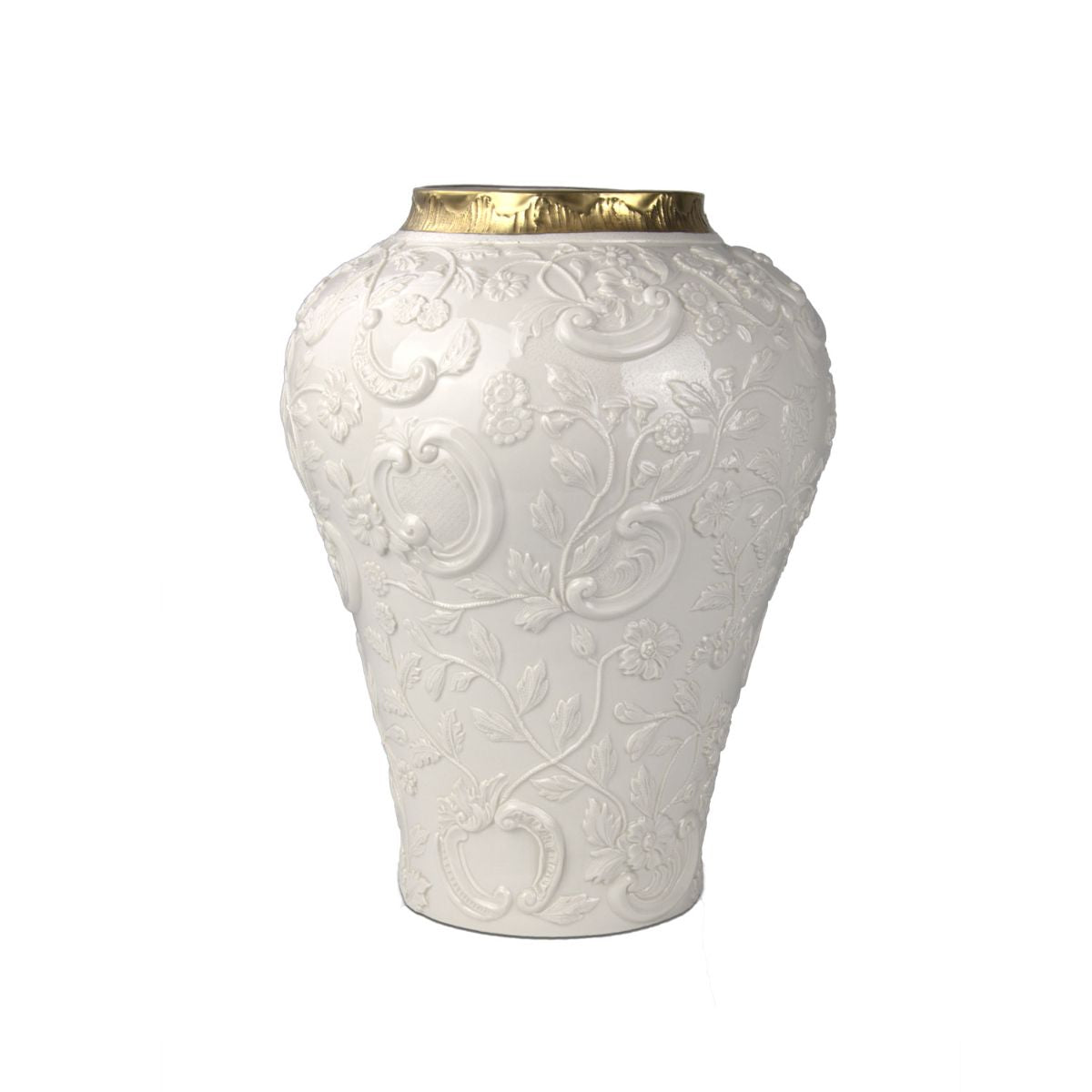 Taormina Large Vase - White &amp; Gold 