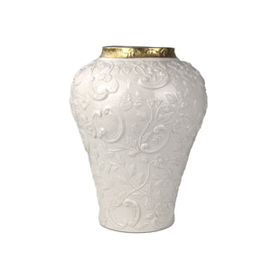 Taormina Large Vase - White & Gold