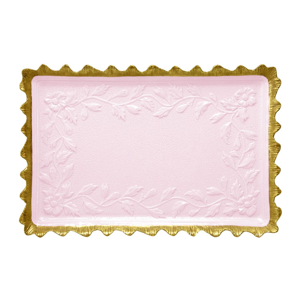 Taormina Pink & Gold Rectangular Tray
