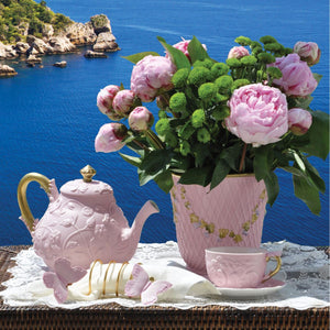 Taormina Pink & Gold Coffee Cup & Saucer
