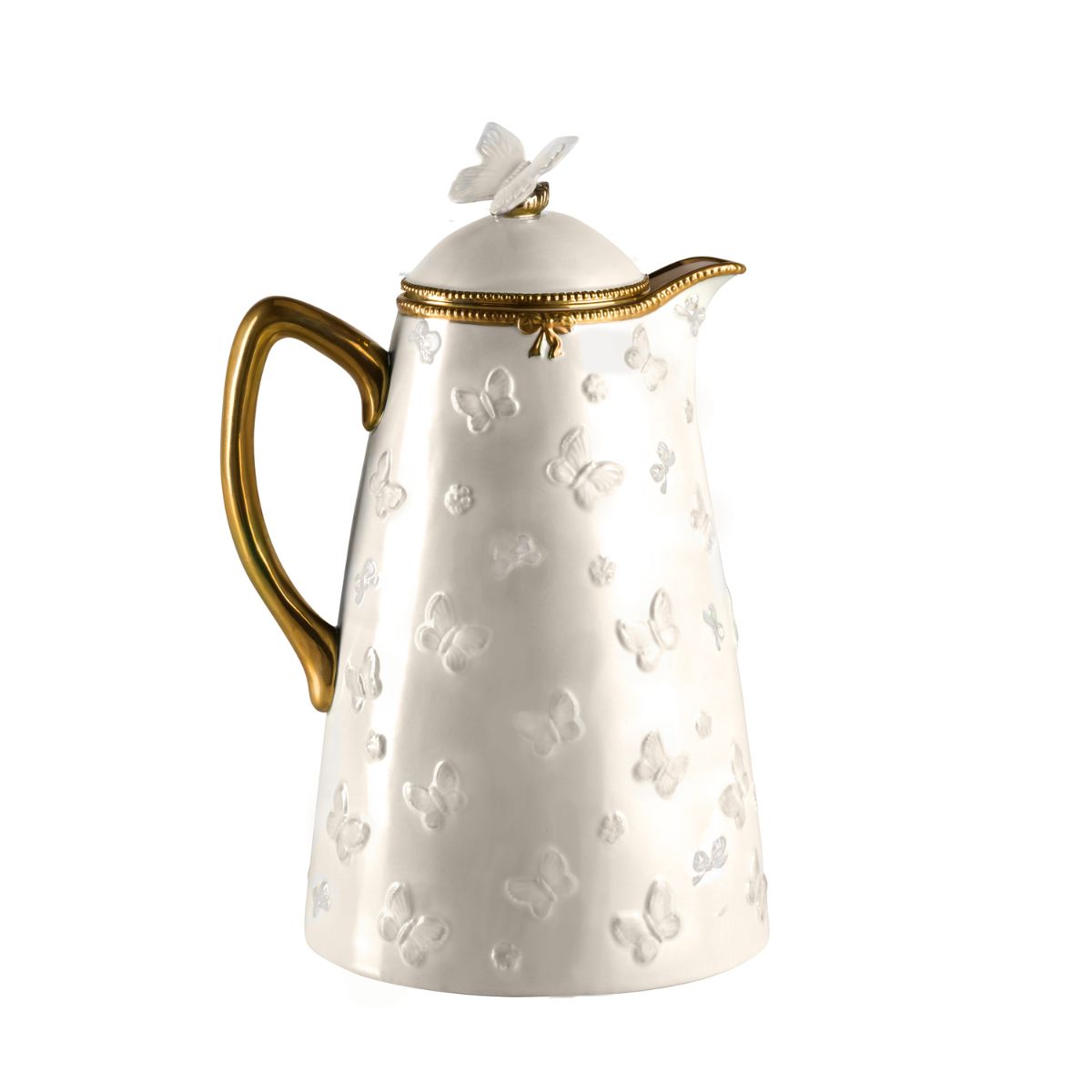 Butterfly White & Gold Thermos