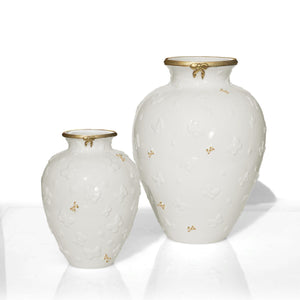 Butterfly Small Vase - White & Gold