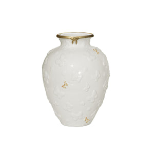 Butterfly Small Vase - White & Gold