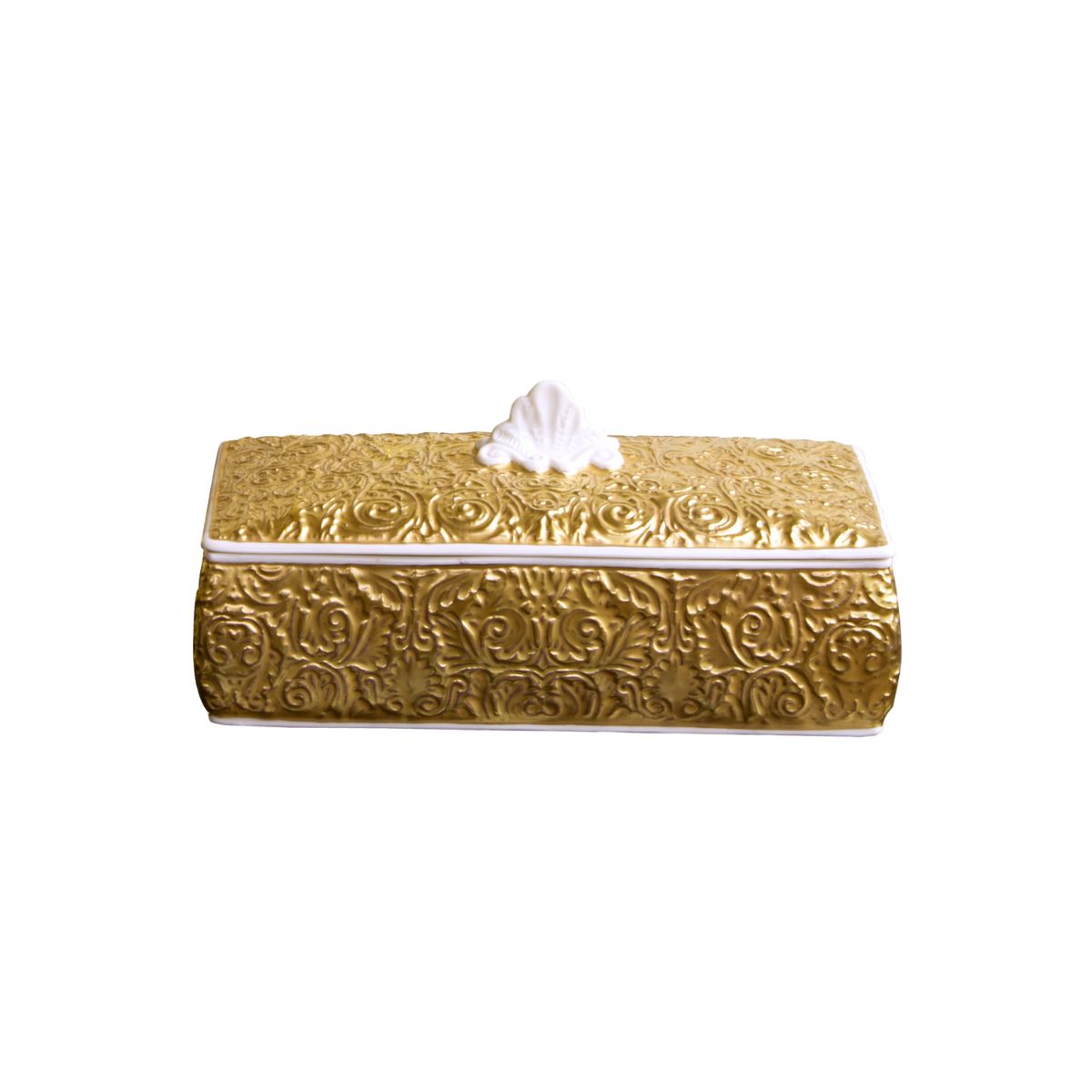 Amour Rectangular Trinket Box - Gold