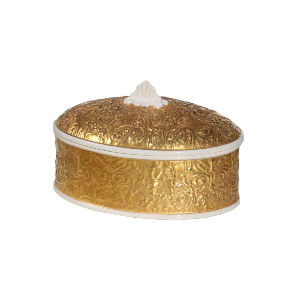 Amour Round Trinket Box - Gold