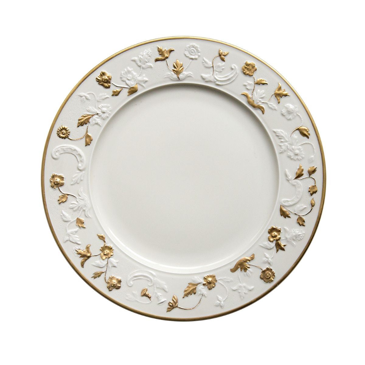 Taormina White & Gold Lay Plate