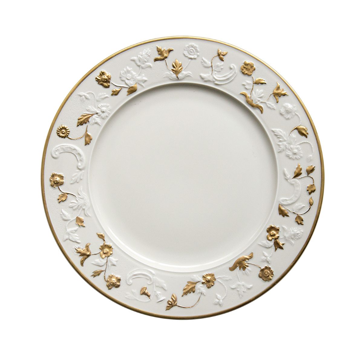 Taormina White &amp; Gold Dinner Plate 