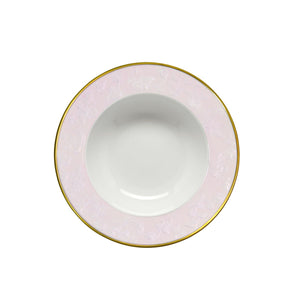 Taormina Pink & Gold Rim Soup Plate