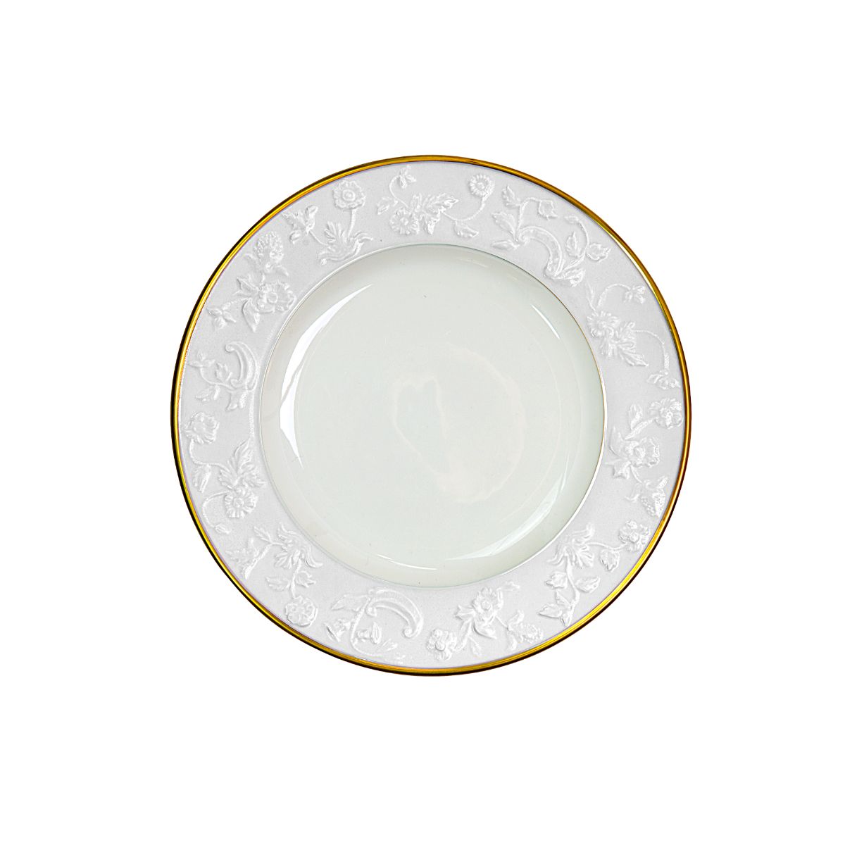 Taormina White &amp; Gold Dessert Plate 