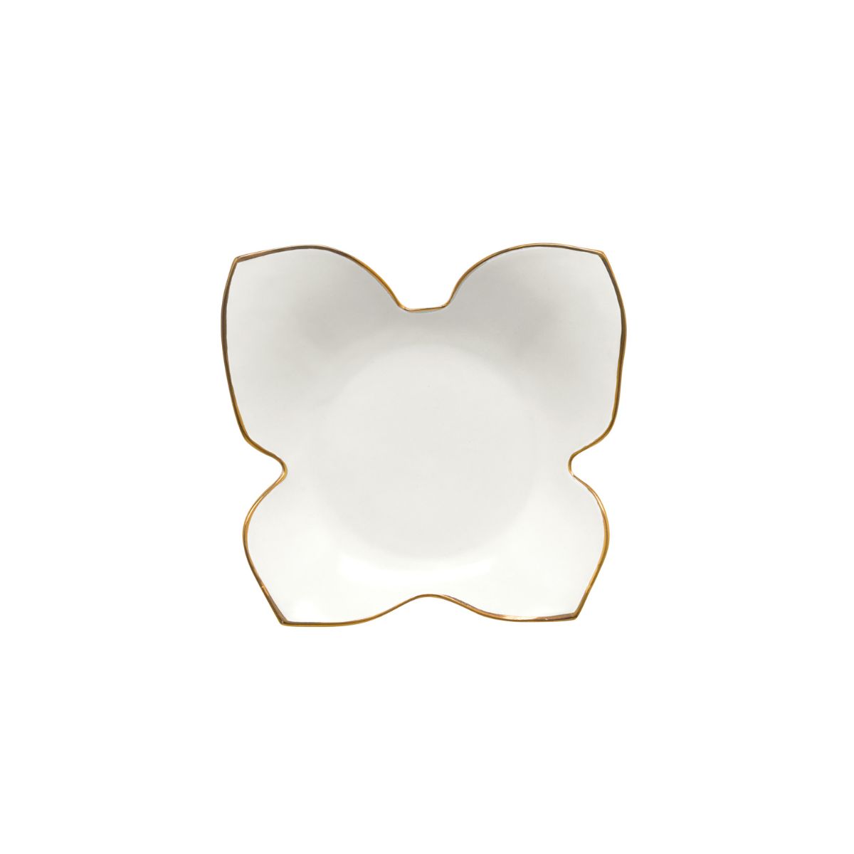 Butterfly White &amp; Gold Small Trinket Dish 