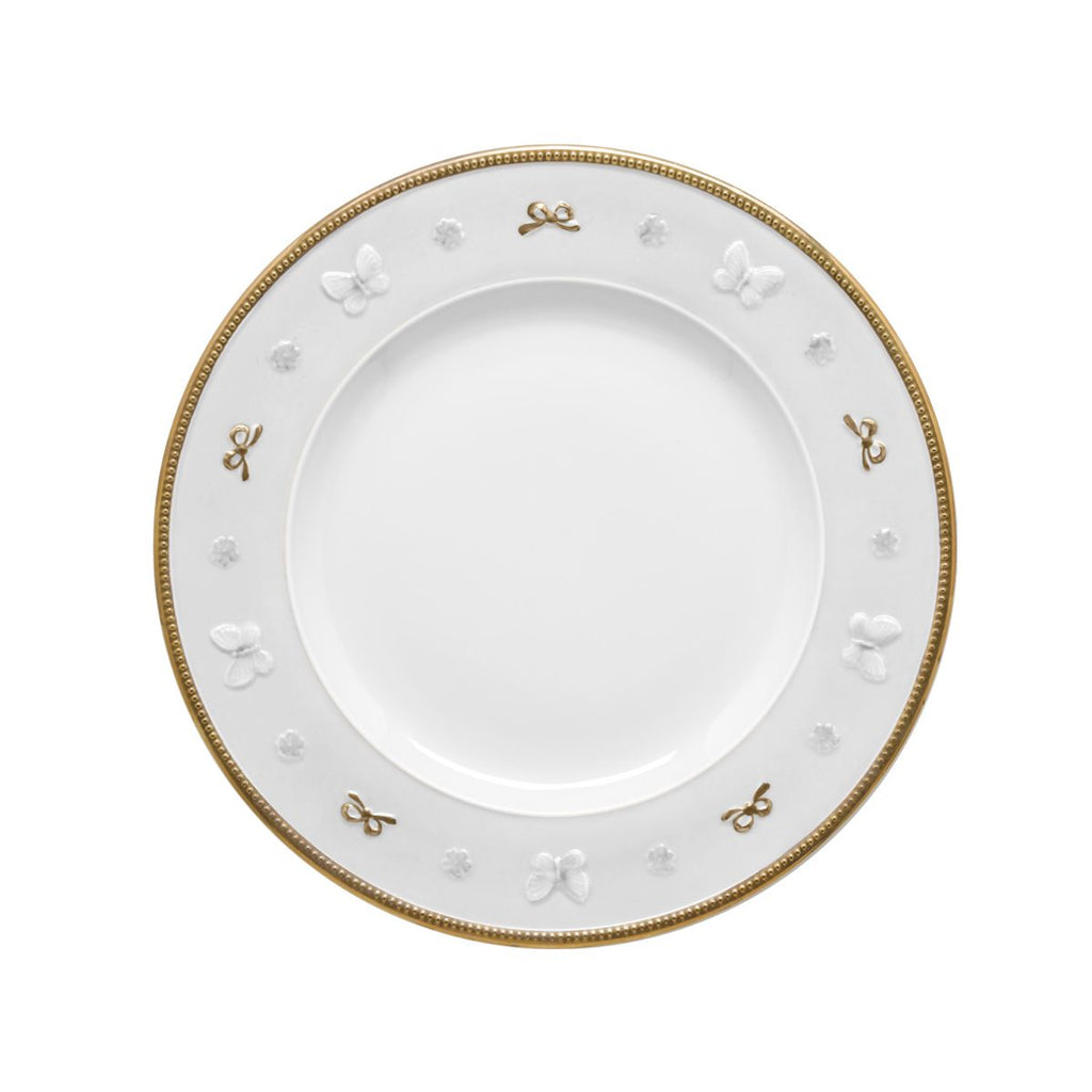 Butterfly White & Gold Dinner Plate