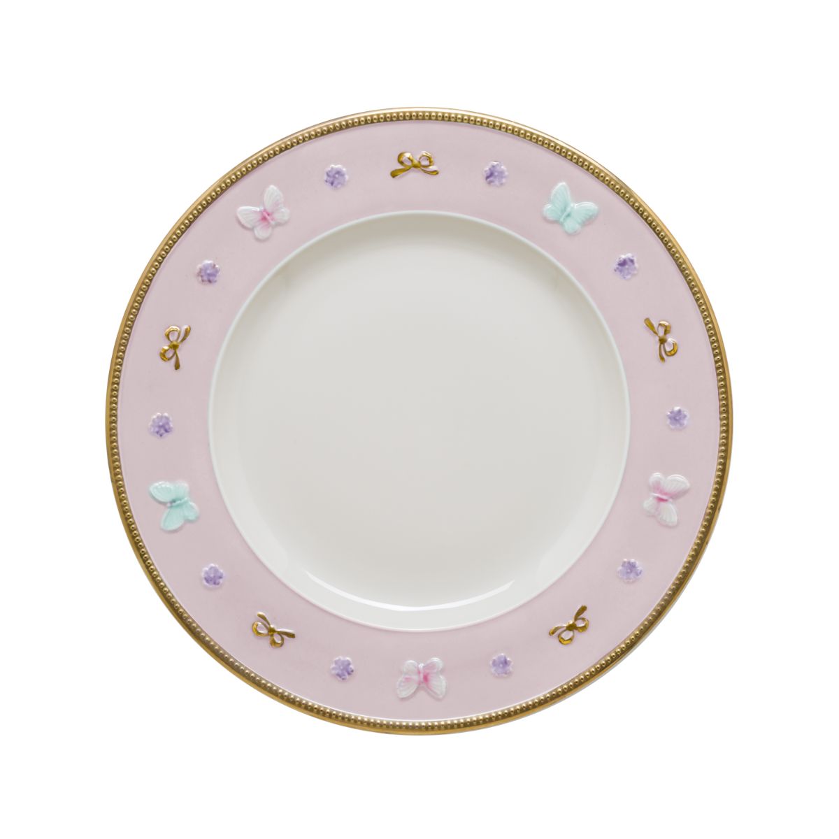 Butterfly Pastel Pink Dinner Plate 