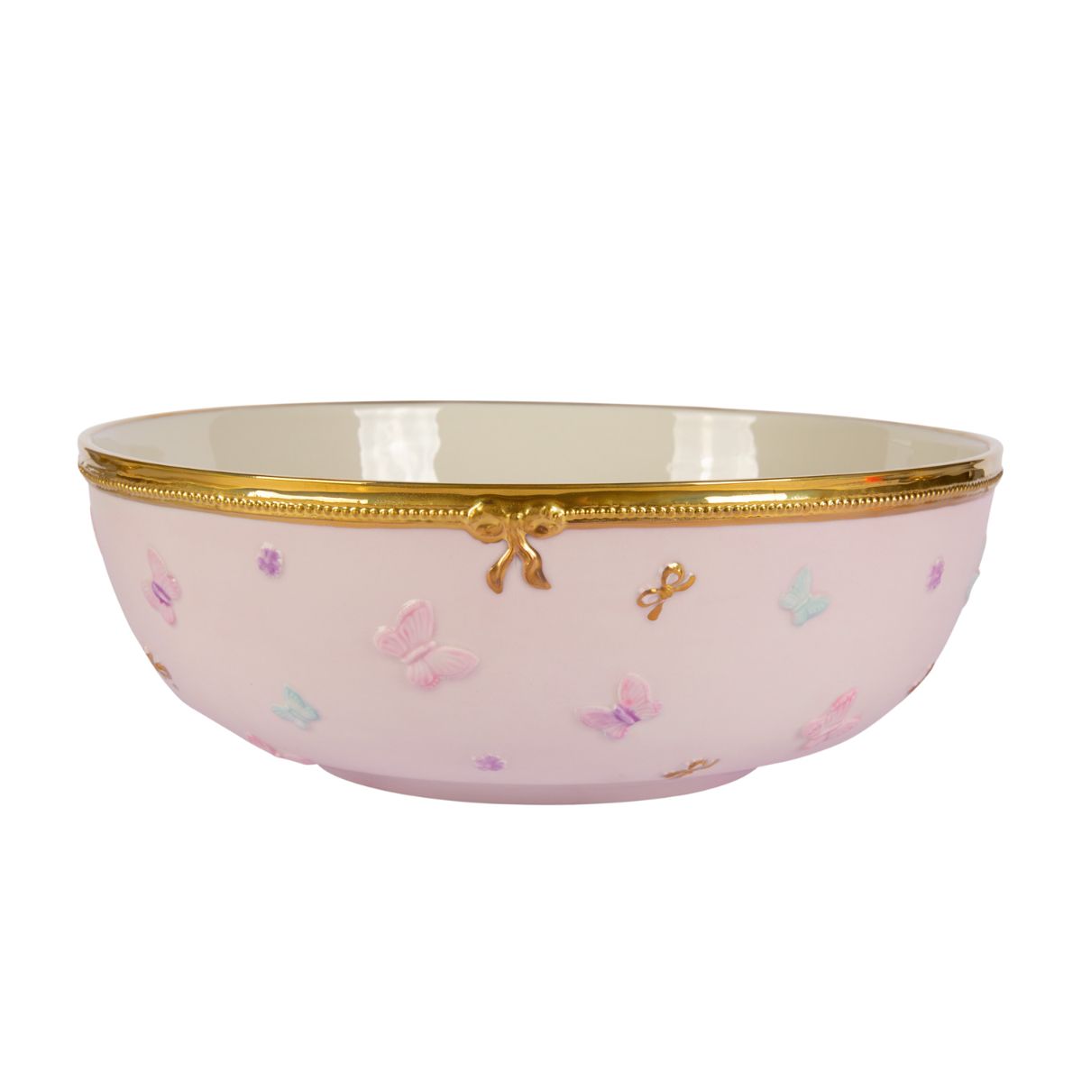 Butterfly Pastel Pink Salad Bowl