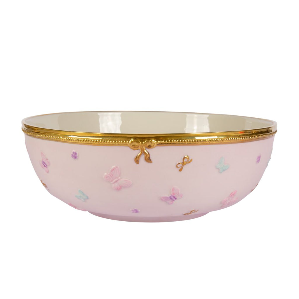 Butterfly Pastel Pink Salad Bowl