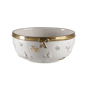 Butterfly White & Gold Fruit Bowl / Oatmeal