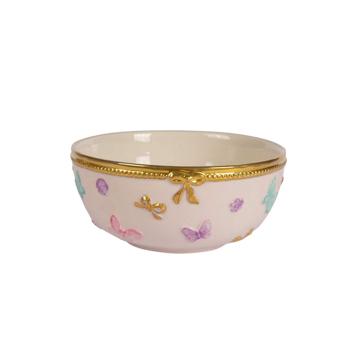 Butterfly Pastel Pink Fruit Bowl / Oatmeal