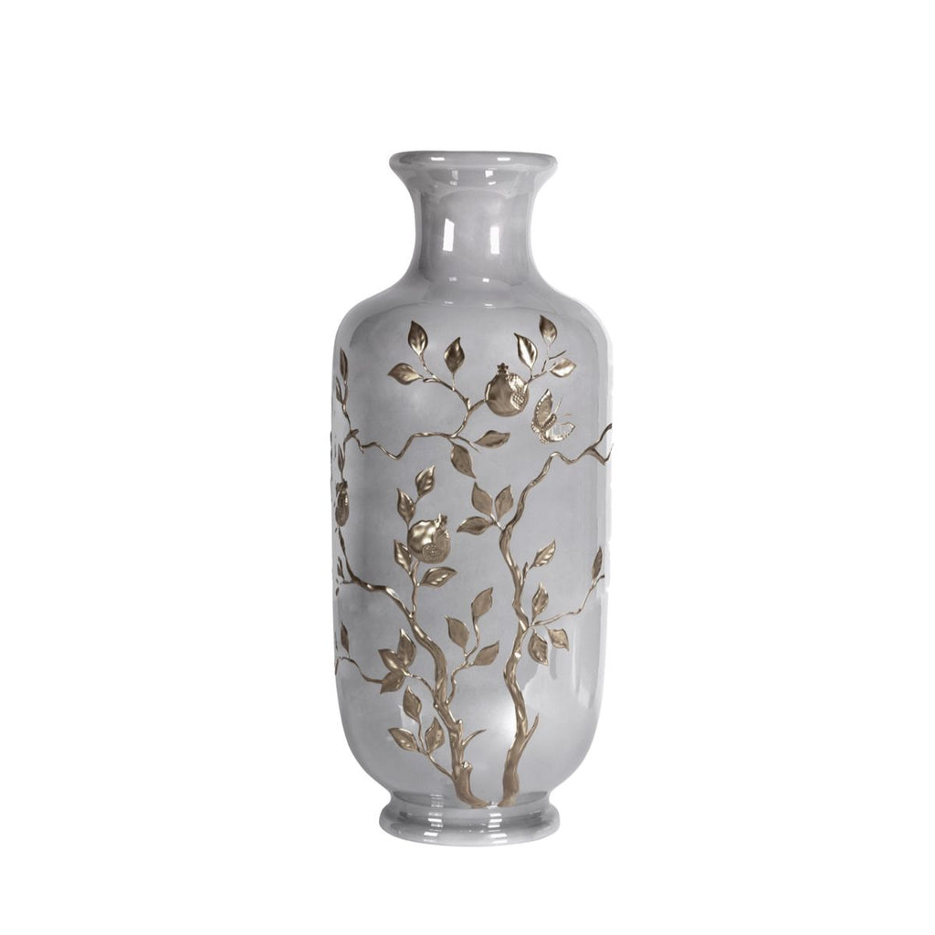 Dafne Small Vase - Pearly Grey & Platinum