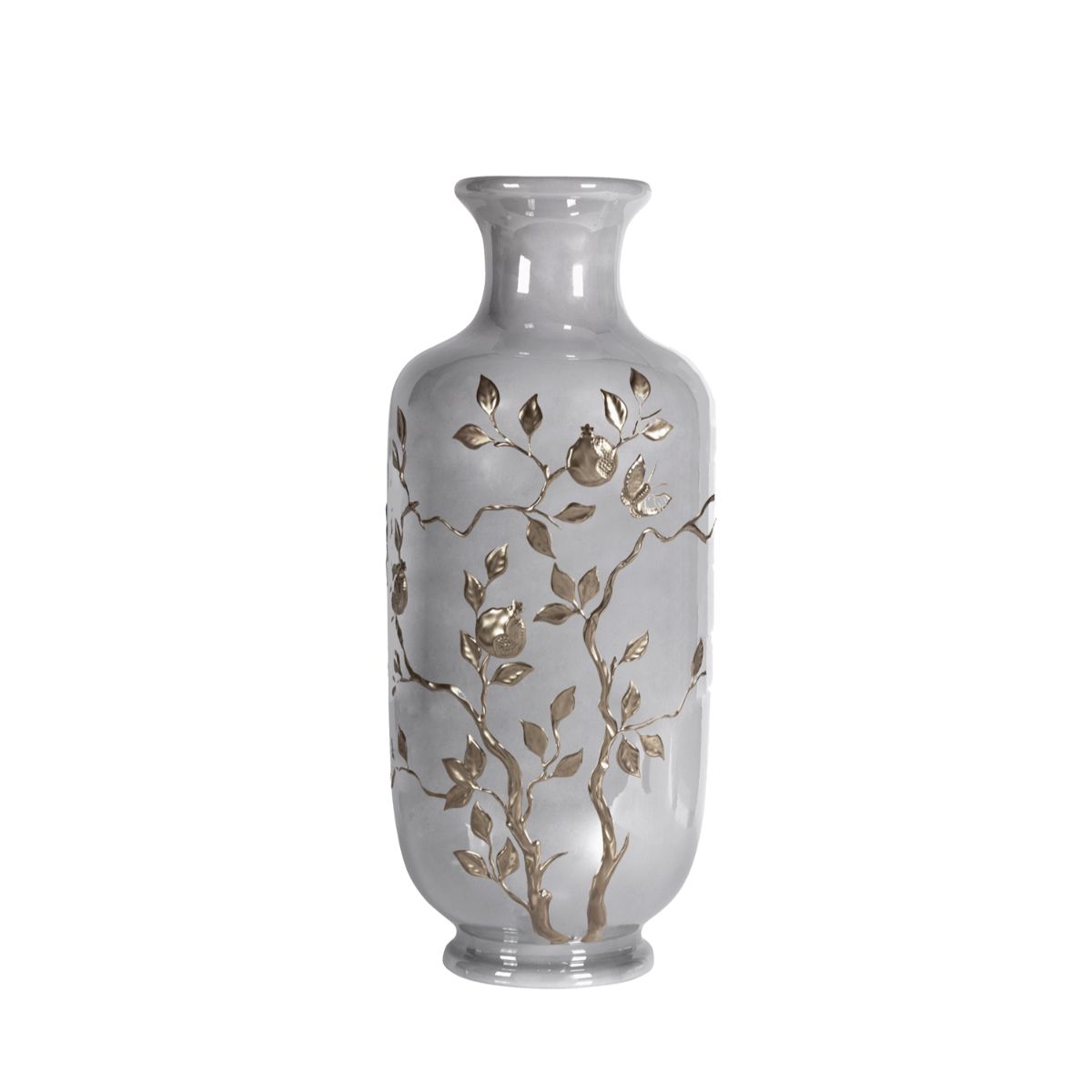 Dafne Small Vase - Pearly Grey &amp; Platinum 