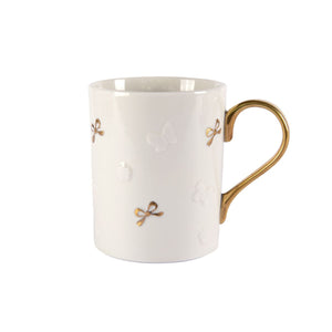 Butterfly White & Gold Mug
