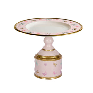 Butterfly Pastel Pink Medium Footed Cake Stand