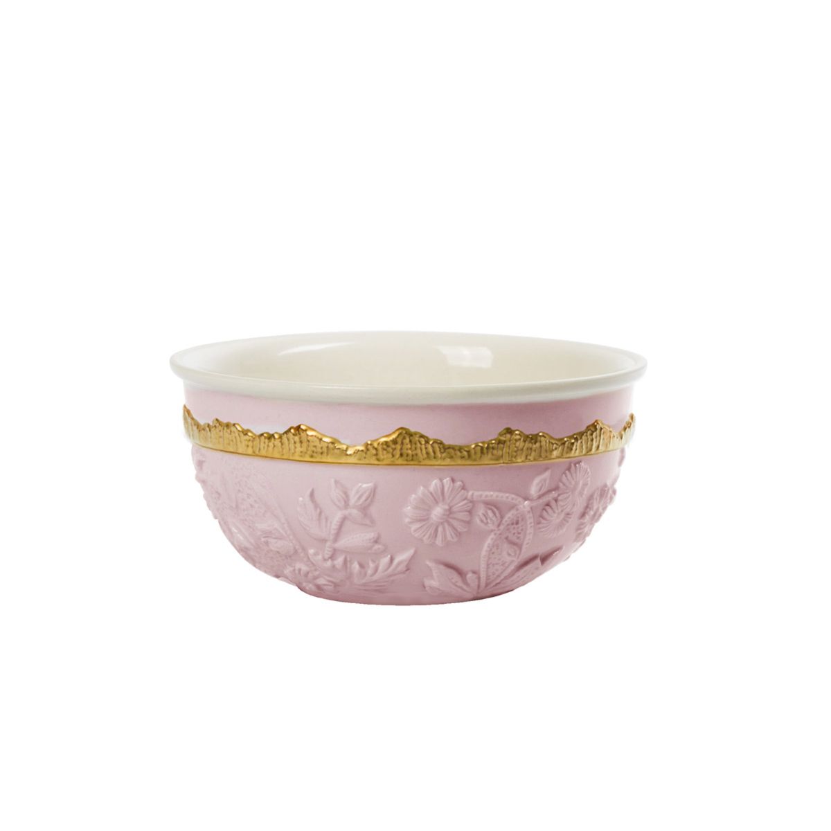 Taormina Pink &amp; Gold Fruit Bowl / Oatmeal 