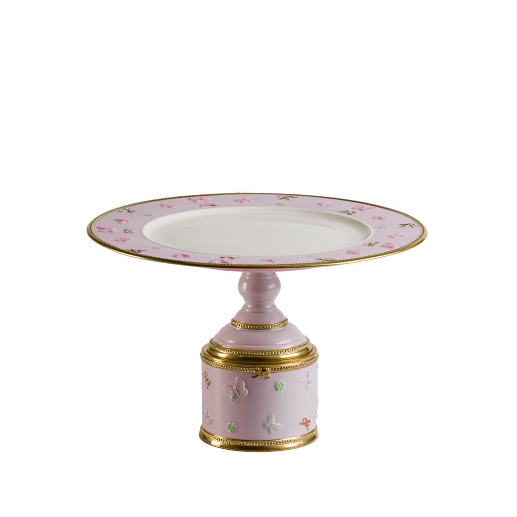 Butterfly Pastel Pink Large Footed Cake Stand Ø 32 Cm