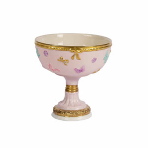 Butterfly Pastel Pink Footed Fruit Bowl