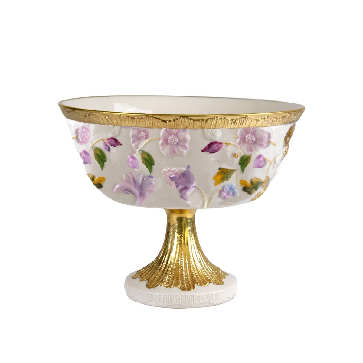 Taormina Multicolor & Gold Footed Fruit Bowl