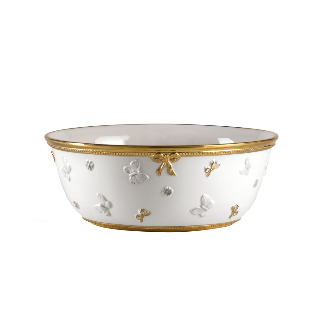 Butterfly White & Gold Fruit Bowl
