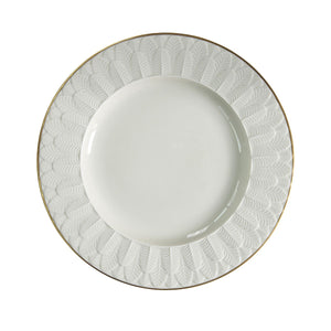Peacock White & Gold Dinner Plate