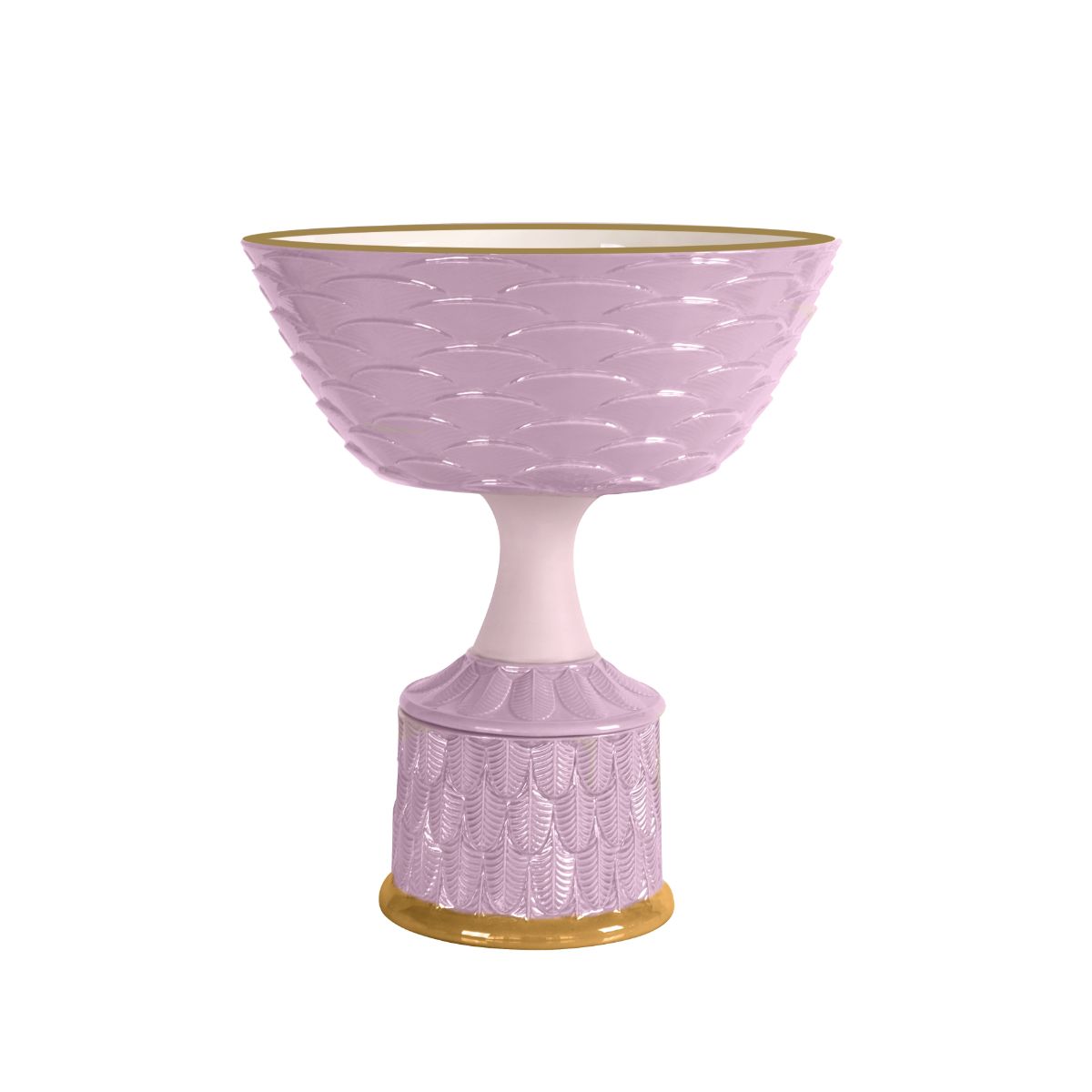 Peacock Lilac & Gold Footed Fruit Bowl