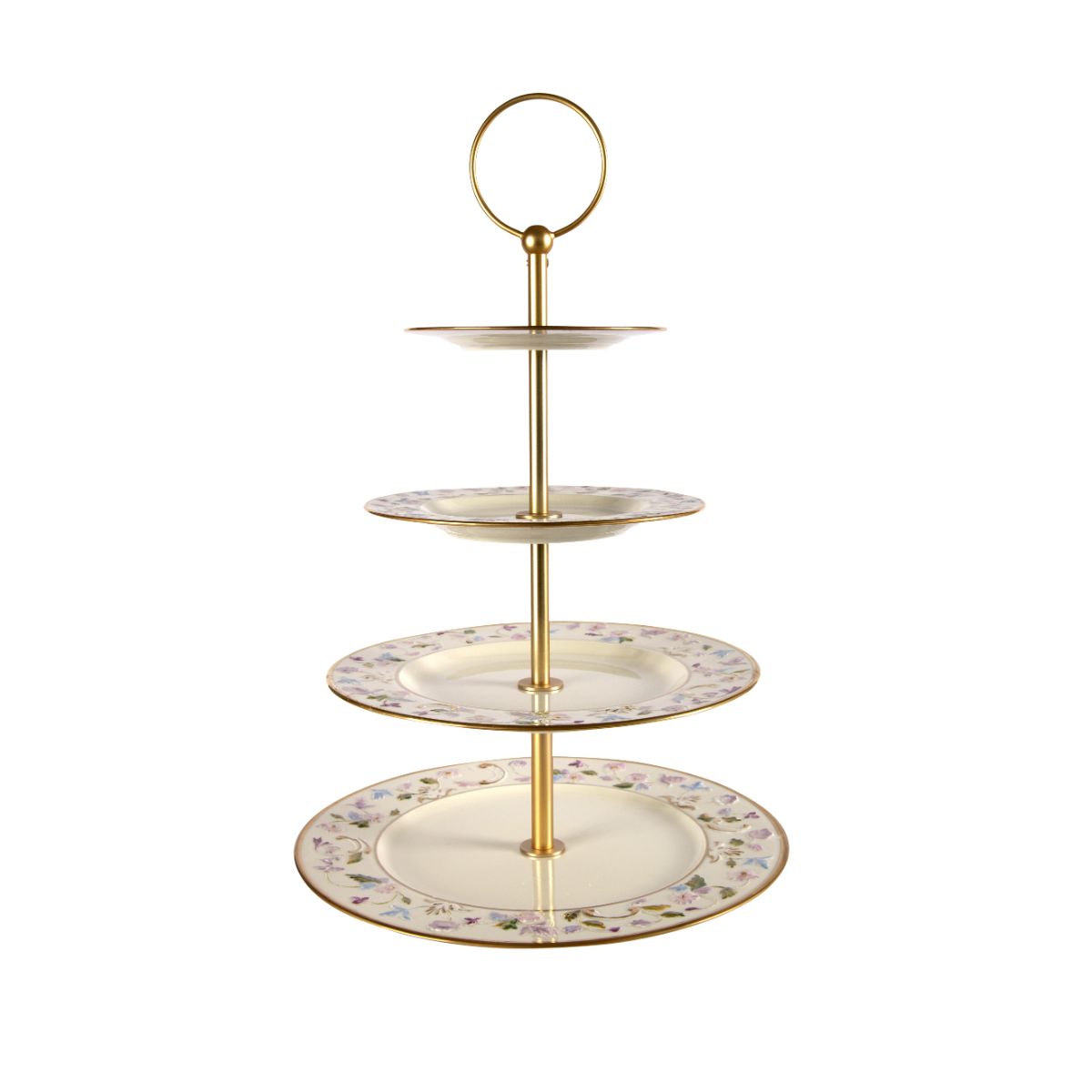Taormina Multicolor &amp; Gold 4 Tier Cake Stand 