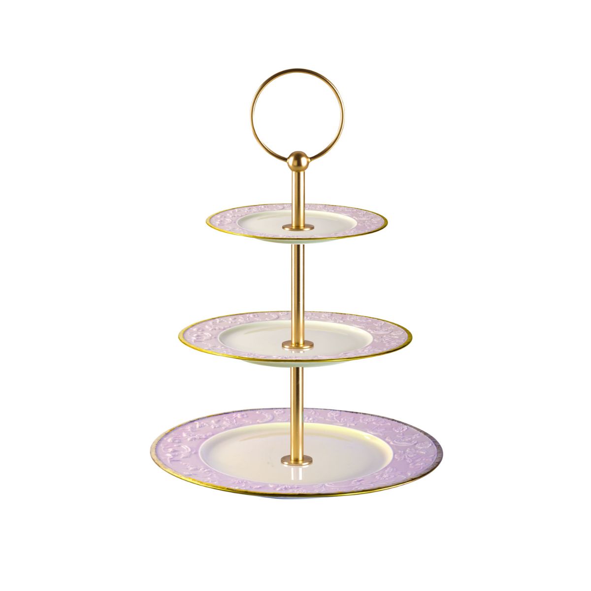 Taormina Pink &amp; Gold 3 Tier Cake Stand 
