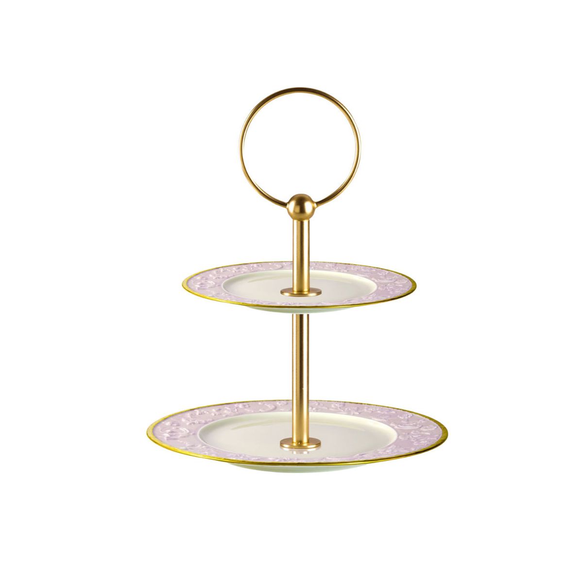 Taormina Pink & Gold 2 Tier Cake Stand