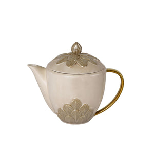 Peacock Caramel & Gold Teapot