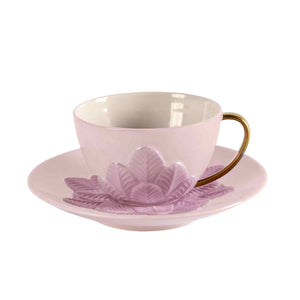 Peacock Lilac & Gold Tea Cup & Saucer