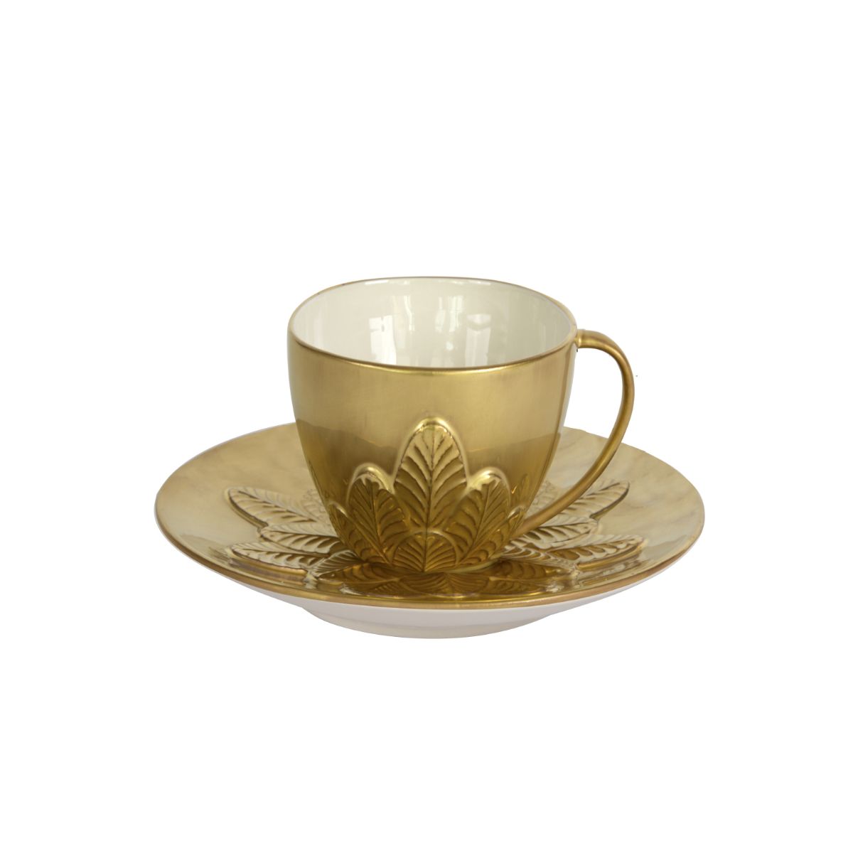 Peacock Gold Coffee Cup &amp; Saucer 