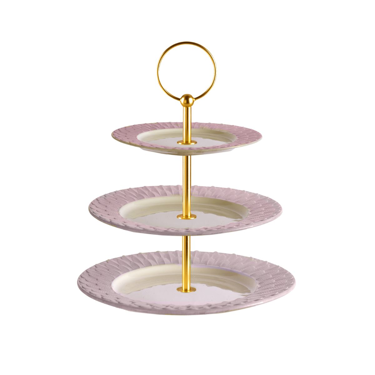 Peacock Pink & Gold 3 Tier Cake Stand