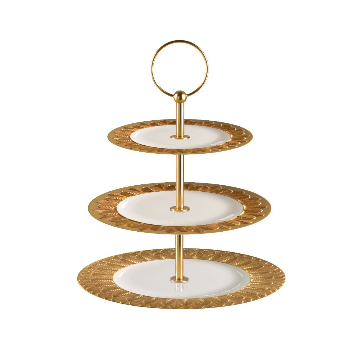 Peacock Gold 3 Tier Cake Stand 