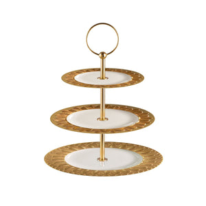 Peacock Gold 3 Tier Cake Stand