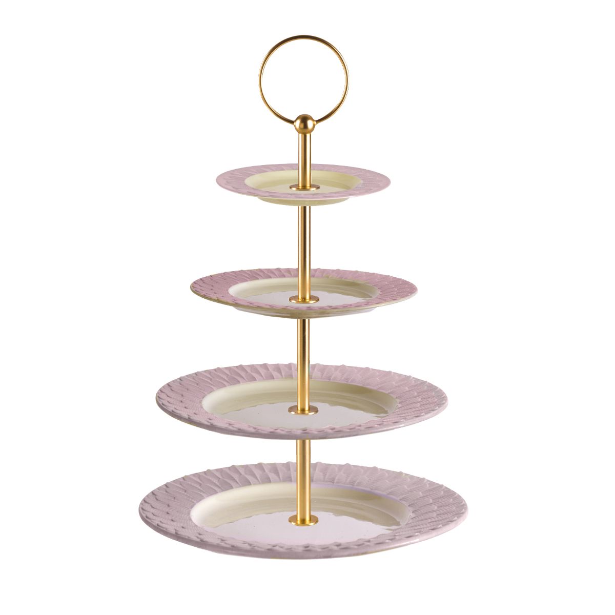 Peacock Pink &amp; Gold 4 Tier Cake Stand 