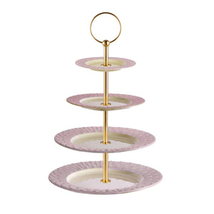Peacock Pink & Gold 4 Tier Cake Stand
