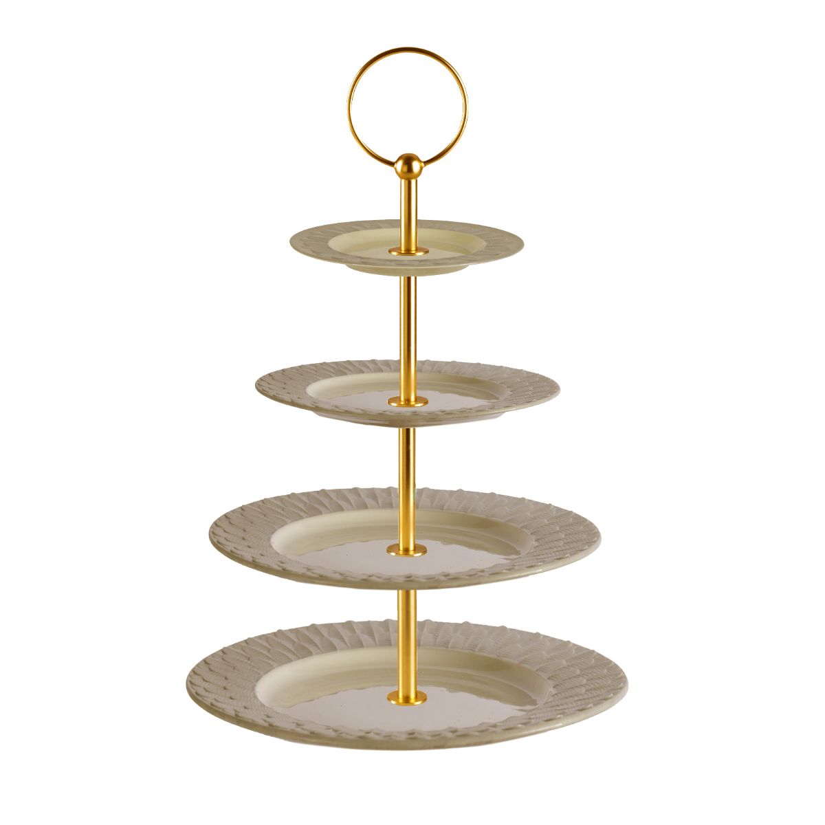 Peacock Caramel &amp; Gold 4 Tier Cake Stand 