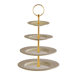 Peacock Caramel & Gold 4 Tier Cake Stand
