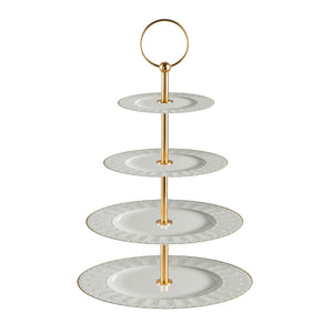 Peacock White & Gold 4 Tier Cake Stand