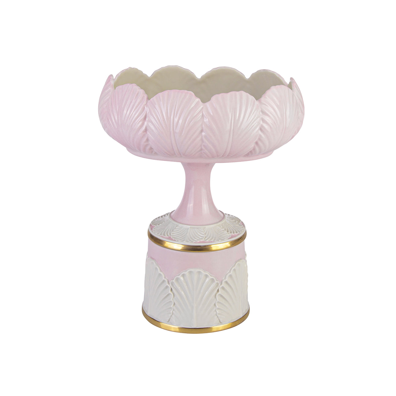 Tulip Serving Bowl Stand - Pink &amp; White 