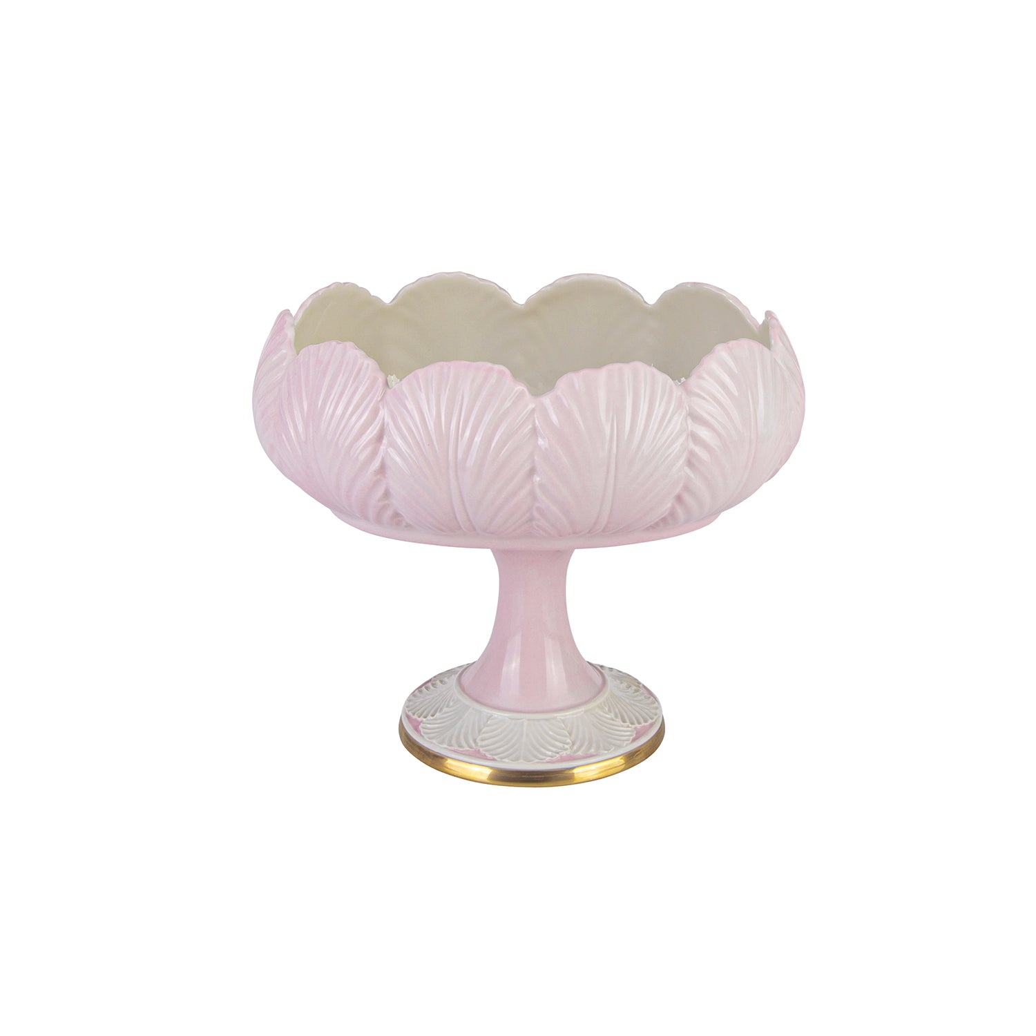 Tulip Small Serving Bowl Stand - Pink & White