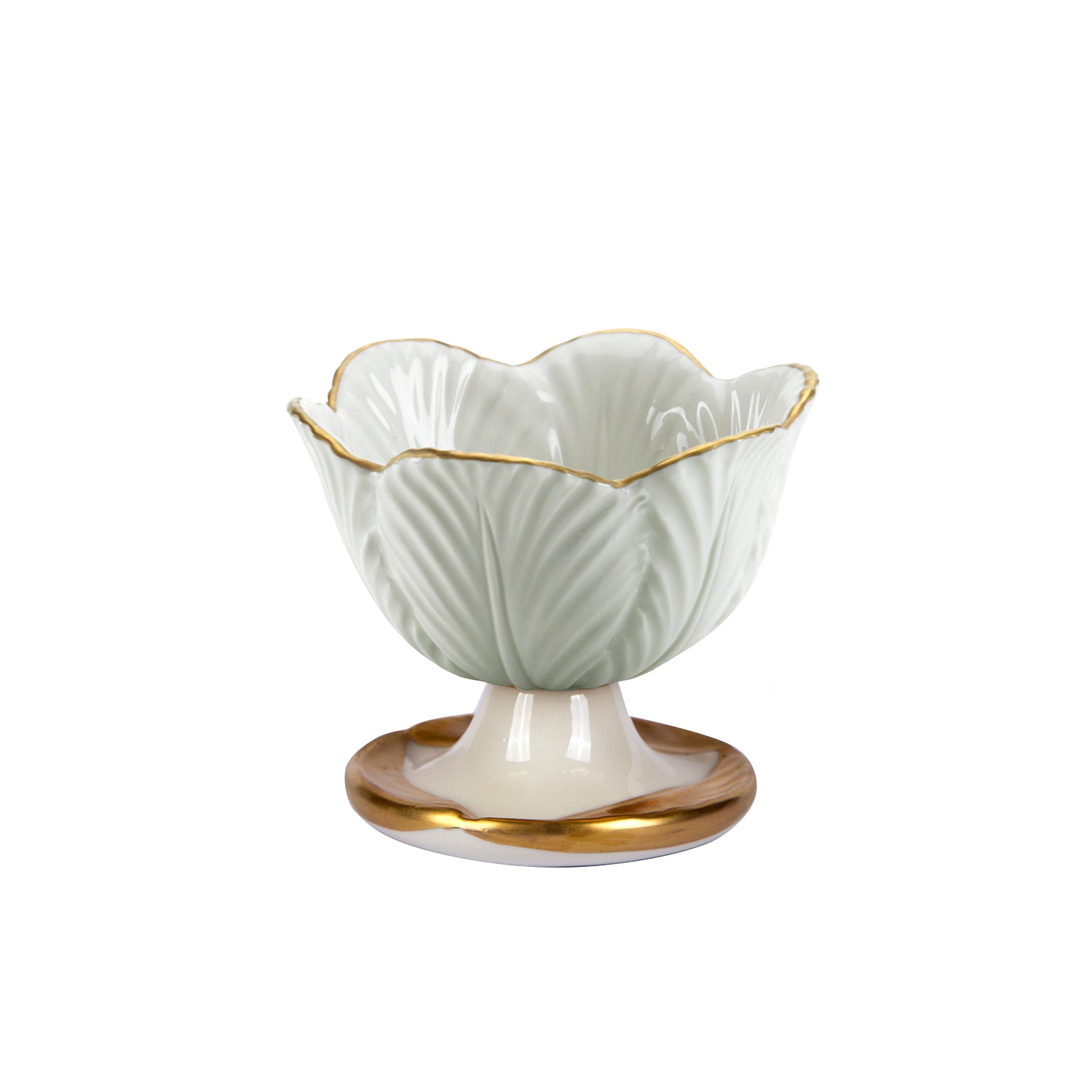 Tulip Ice Cream Cup - White & Gold