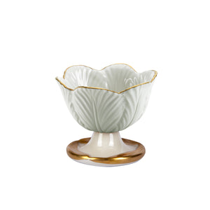 Tulip Ice Cream Cup - White & Gold