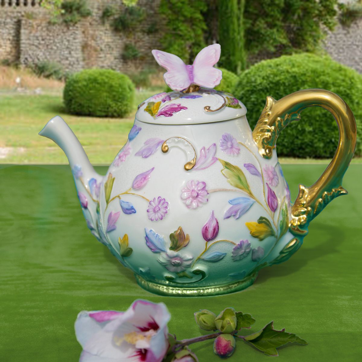 Taormina Multicolor & Gold Teapot